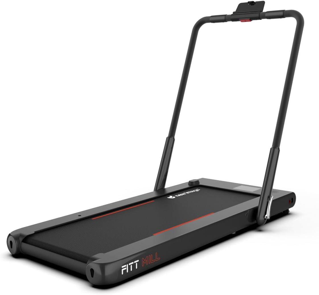 FITT Mill - Foldable Motorised Indoor Treadmill & Walking Pad for At Home Workouts - Remote Control Speed Setting - Built-In Bluetooth Speaker - Phone/Tablet Holder - Lightweight & Portable