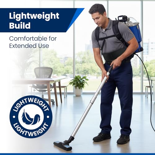 Image of Gearwiz Backpack Vacuum Cleaner - 1000W Shoulder Vacuum with 25KPA Suction, Bagged or Bagless Use, Adjustable Harness, Double Filtration, Washable Dust Bag & Tools for Home, Office, Stairs & Cars