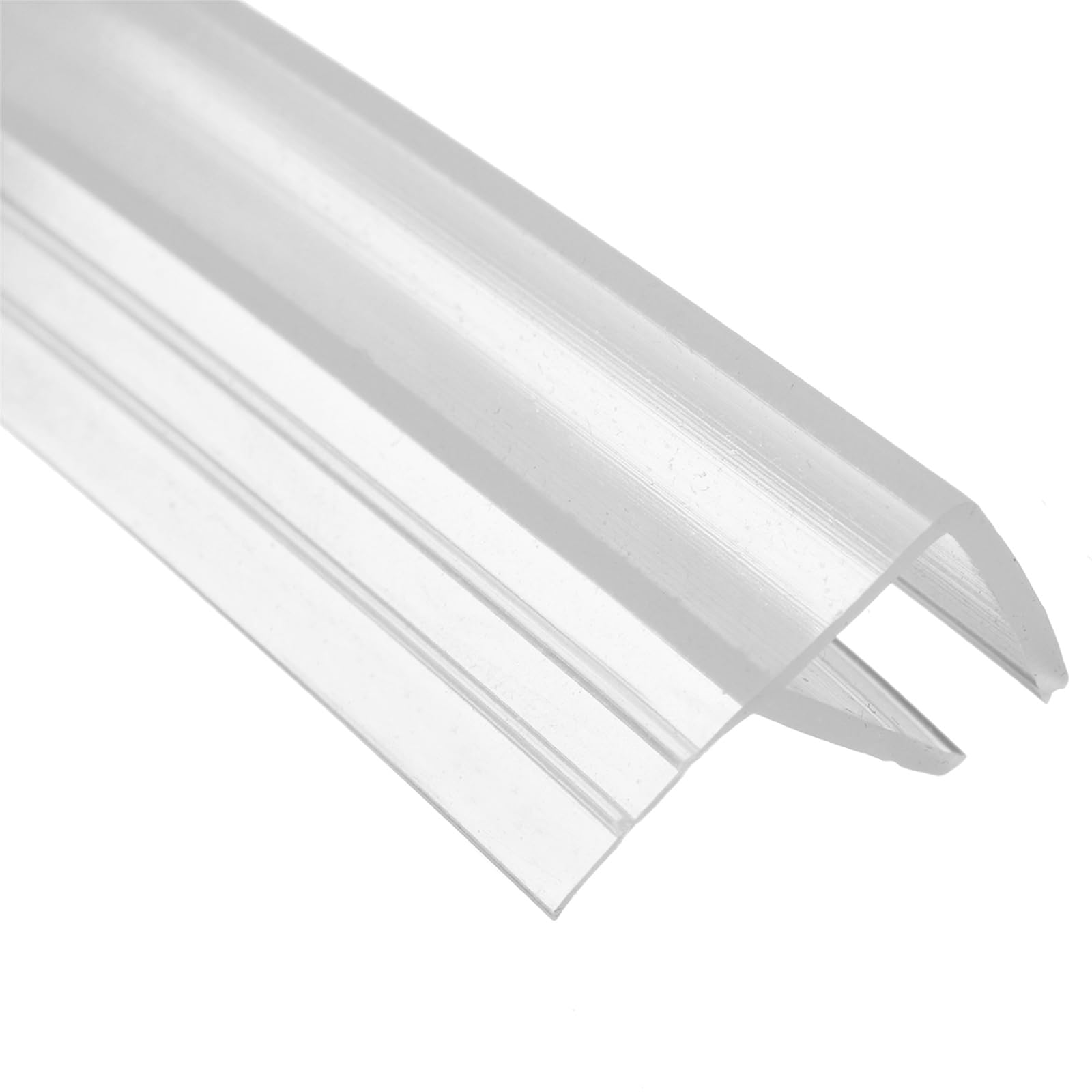 Clear F-Shape Shower Screen Door Seal Flexible Foldable Easy Install 2m 6.6FT Length for 6mm/8mm/10mm/12mm Thickness Bathroom Waterproof Adhesive Strip (8mm)