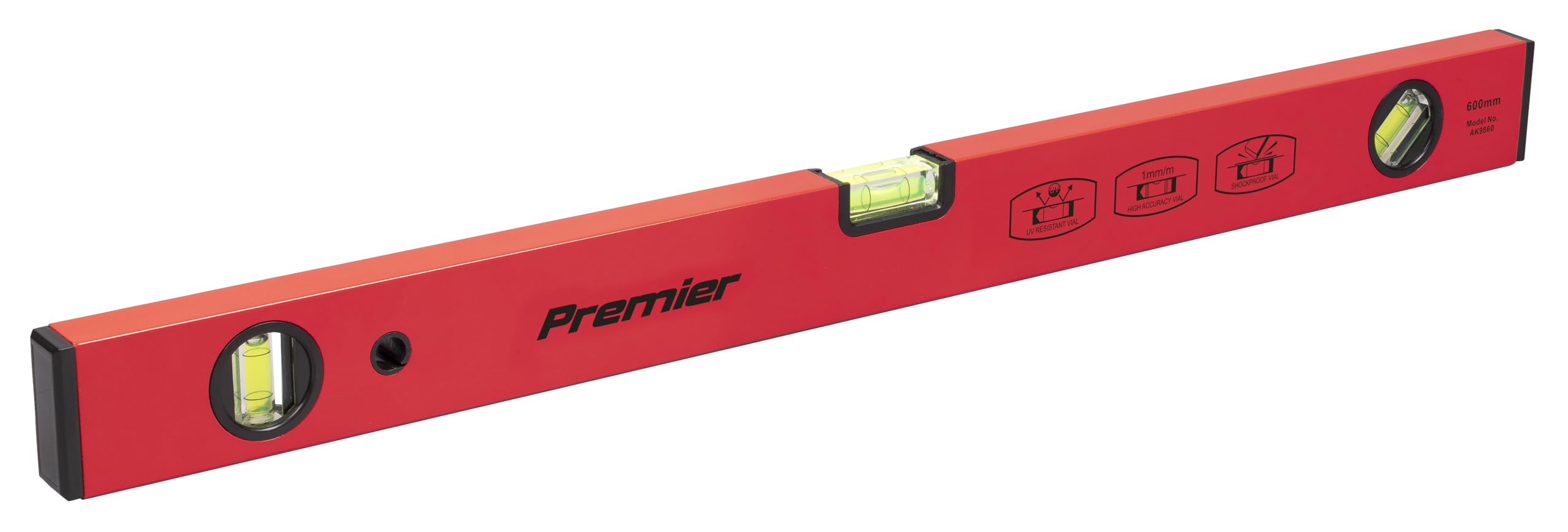 Sealey Spirit Level UV Resistant & Shockproof Vials 600mm Professional AK9860