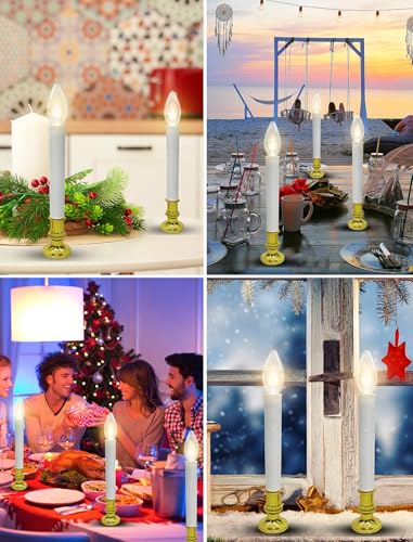 Image of 4PK Battery Operated LED Window Candles, 7.75 inch Christmas Candle Lamp