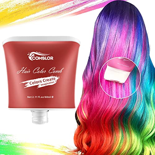 Comblor Haarkreide, Haarkreide für Mädchen und Erwachsene, Temporäre Haarfarbe Set für Kinder, Haarkreide Kinder Auswaschbar Halloween, Weihnachten, Cosplay (Rot) Comblor Haarkreide, Haarkreide für Mädchen und Erwachsene, Temporäre Haarfarbe Set für Kinder, Haarkreide Kinder Auswaschbar Halloween, Weihnachten, Cosplay (Rot)