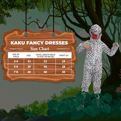 Image of Kaku Fancy Dresses Dog Pet Animal Costume for Kids - Black & White, 5-6 Years | Animal Fancy Dress for Boys & Girls