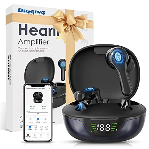 Diggingsound Hearing Aids For Seniors Adults, Rechargeable With Noise Cancelling, Bluetooth Hearing Amplifier With App Control, Charging Case, Great For Tv, Calls, Music… #TOP15