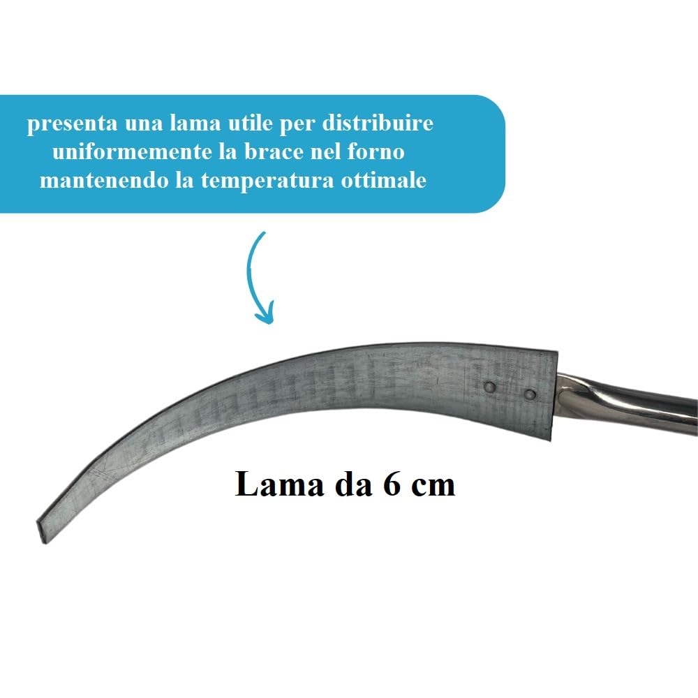 Paluplus Set 4 Pale Pizza in Alluminio Con Manici in Legno di Faggio, Lunghezza 120 cm - Kit Con Pala Rettangolare, Rotonda, Spazzola per Forno e Spargi Brace - Made in Italy