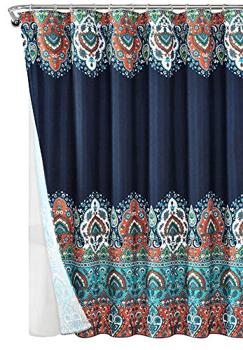 Lush Decor Bohemian Meadow Shower Curtain with Liner and Rings
