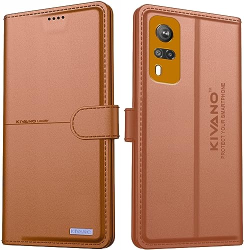 Image of KIVANO Compatible with Vivo Y51 (2020) / Vivo Y53s / Vivo Y31 / Vivo Y51A Flip Cover | Leather Finish | Inside Pockets & Inbuilt Stand | Shockproof Wallet Style Magnetic Closure Back Cover Case