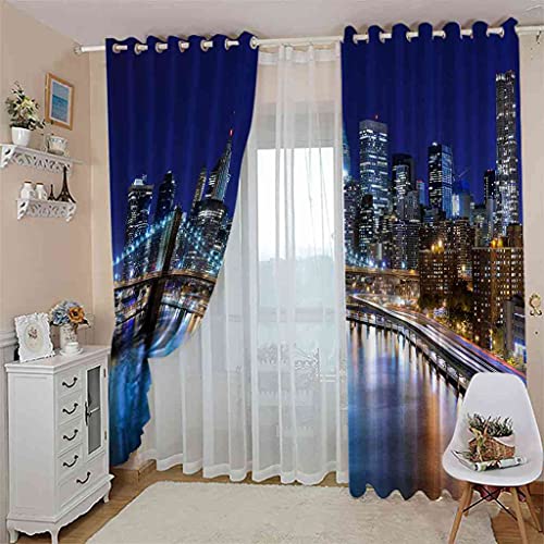 Rideau 100% polyester 3D New York oeillets finition haut de gamme - 4
