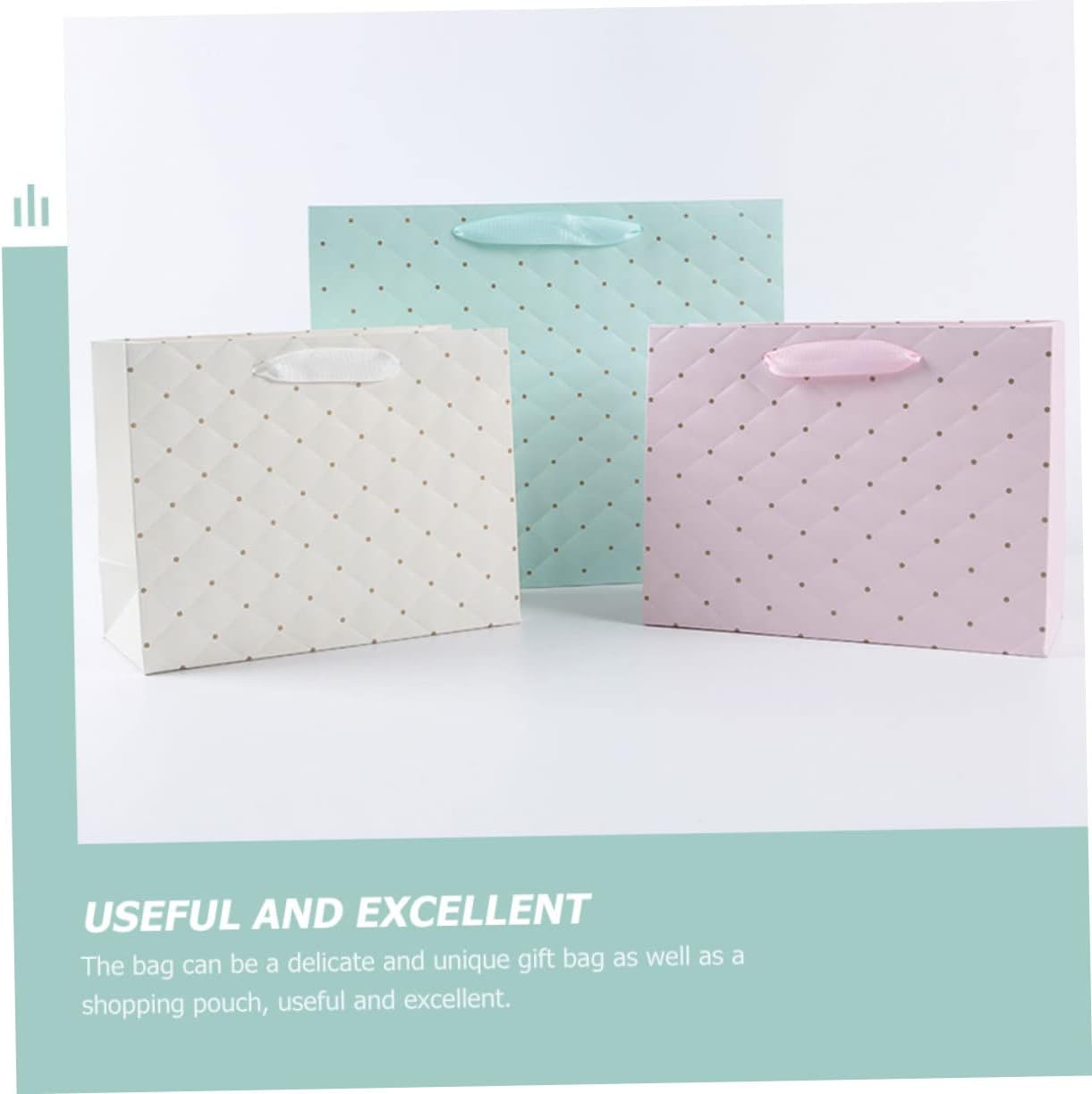 4pcs Birthday Party Paper Gift Bags with Handles Xmas White Cardboard image 5