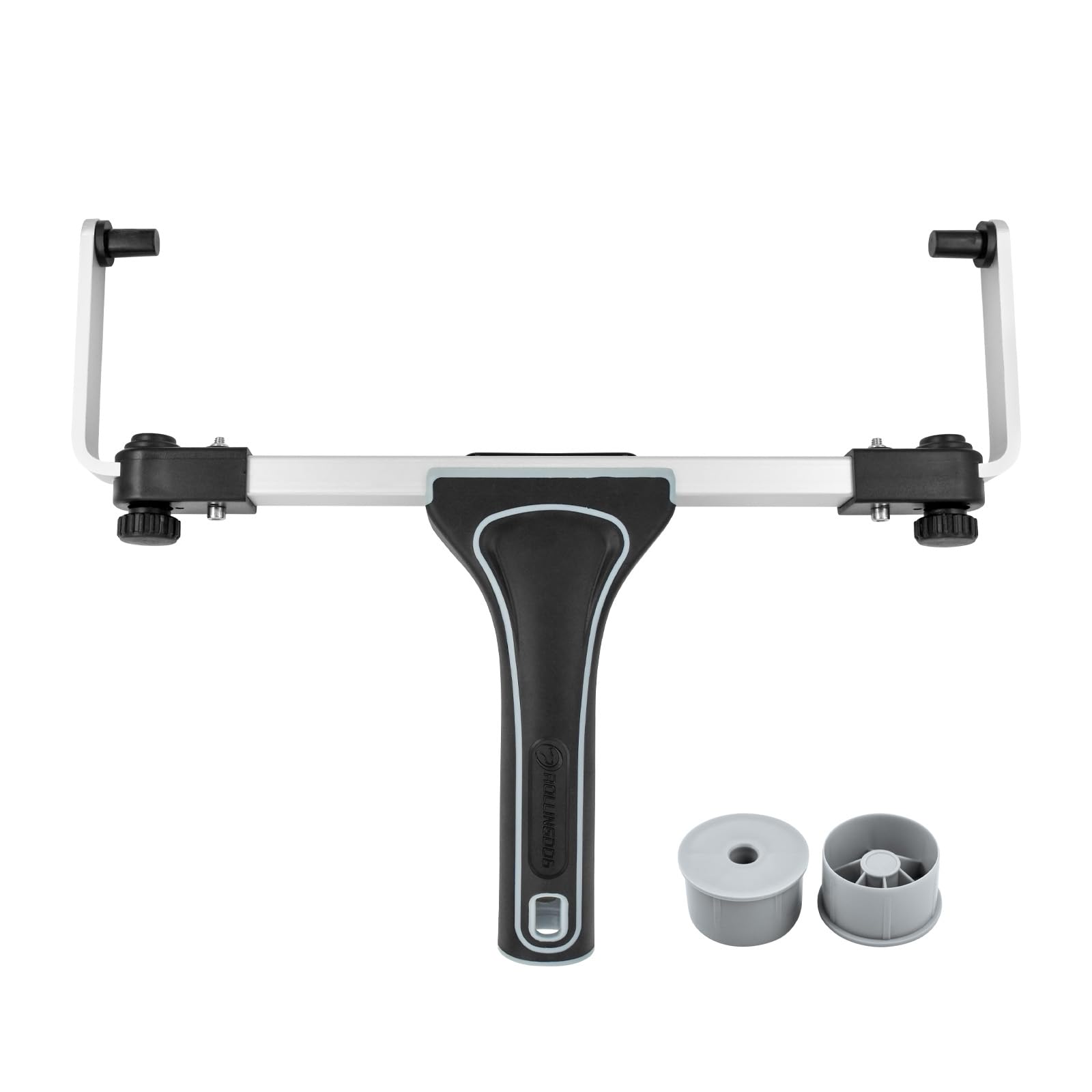 ROLLINGDOG Verstellbarer Aluminium Farbroller Rahmen 30,5-45,7cm | Doppelarm-Malerrollen-Bügel 12-18 Zoll mit Endkappen für 38mm Walzen, für konische Teleskopstange, präzise Skalierung
