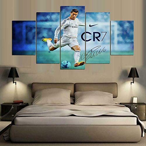 Image xxl Ronaldo football pour transformer un mur vide, cadre déco 5 parties en toile