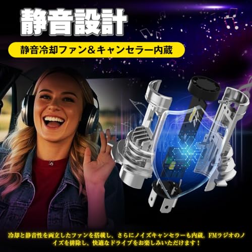 perrace H4 LEDヘッドライト 6500K 55W 2個セット