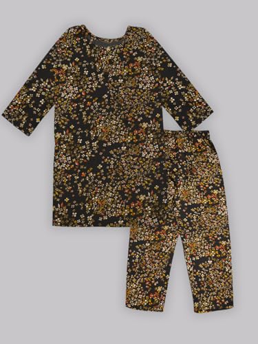 Image of A.T.U.N. (ALL THINGS UBER NICE) Girls Printed 3 /4 Sleeve Kurti and Pant Set | Stylish Traditional Ethnic Wear Salwar Suit Set for All Ocassions