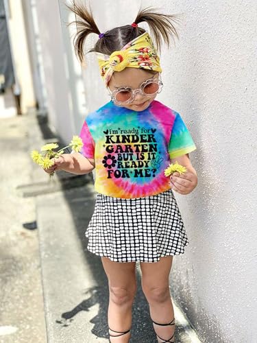 Image of First Day of Kindergarten Shirt Toddler First Day of School Tee Boy Girls I'm Ready for Kindergarten Tops
