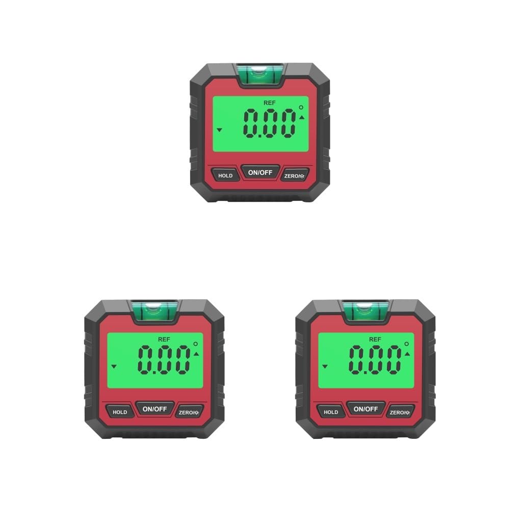 Leisurealeaneag Red 3 Set Digital Level And Angle Gauge Angle Gauge Protractor With Bubble