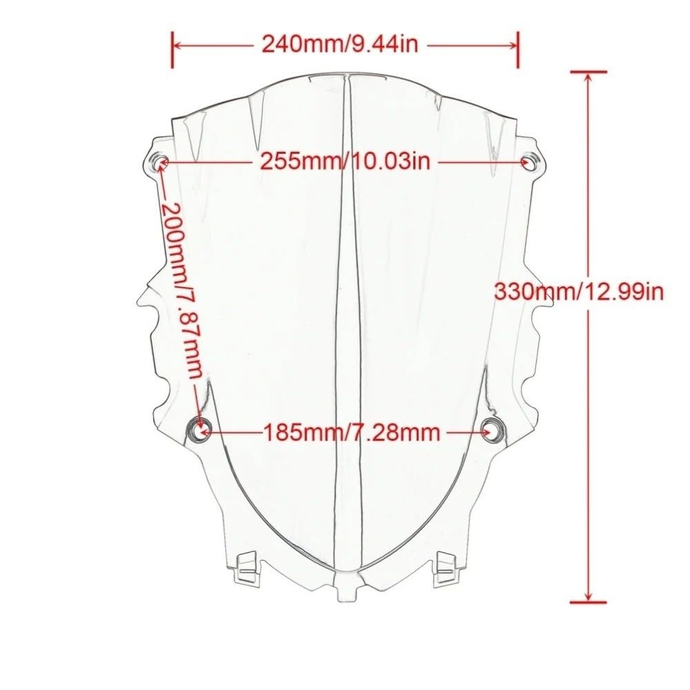 Dla Yamaha YZF R25 R3 2019-2025 Owiewka Szyby Motocyklowej Szyba Motocyklowa
