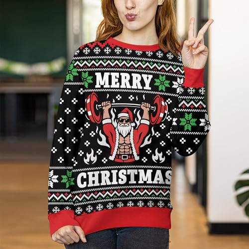 ACEPrints Christmas Sweatshirts for Men Women Polyester Crewneck Sweatshirt Women Men Xmas Shirt Sweatshirts - Image 3