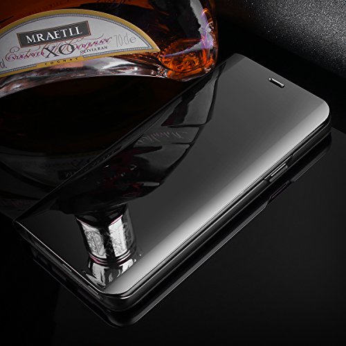 Aicase Galaxy S9 Plus Case, Luxury Translucent View Window Front Smart Sleep/Wake Up Function Mirror Screen Flip Electroplate Plating Stand Full Body Protective Case For Samsung Galaxy S9+ (Black) #TOP5