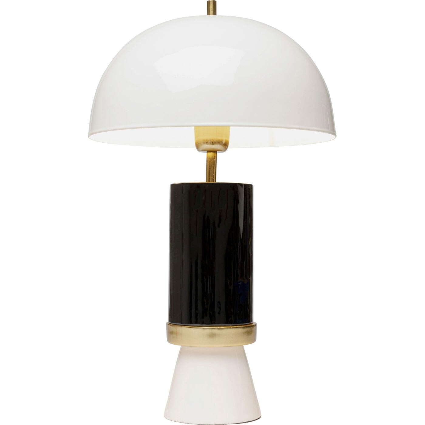 Kare Design Tischlampe Josy Weiß/Schwarz, 51cm, Geometrisch, Edelstahl, Metall, Moderne tischleuchte, Wohnzimmer, Schlafzimmer, keine Leuchtmittel inklusive