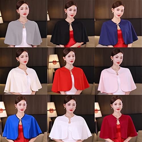 Chiffon Shawls Wraps with Pearls Pins Elegant Shawls Shrug Bolero Cape Cover Up for Bridal Bridesmaid Women Girl Wedding Prom2