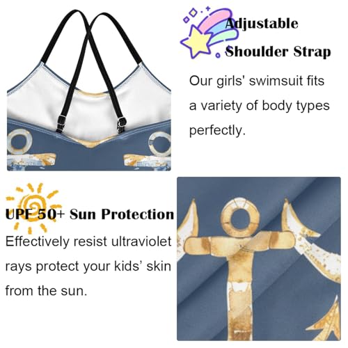 Image of Girls One Pieces Swimsuit Cute Beach Swimwear with Adjustable Strap 3-10 Years