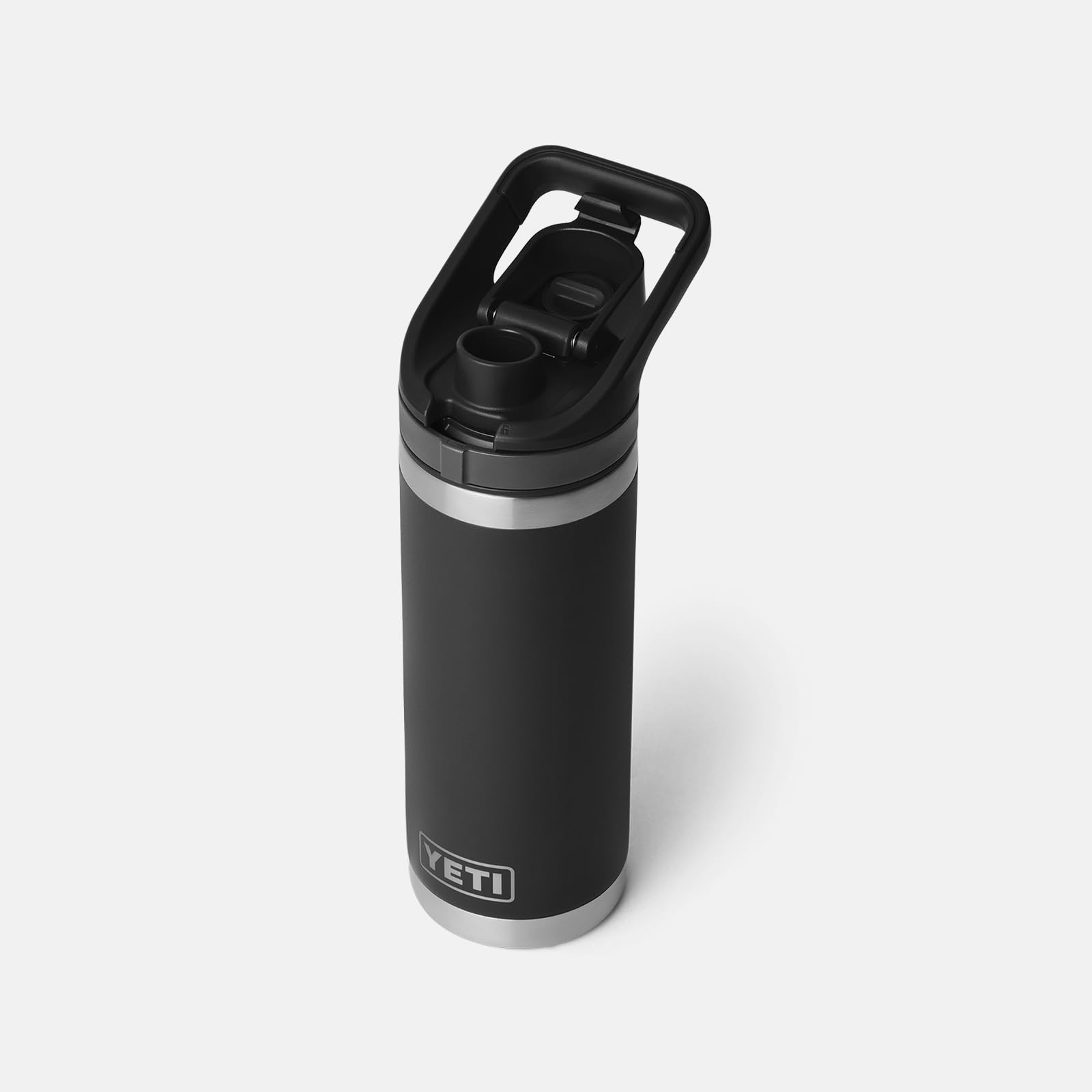 YETI Rambler Bottle Flip Chug, Vaccum Insulated Stainless Steel Bottle with Flip Chug Cap, Black, 18 oz (532 ml)