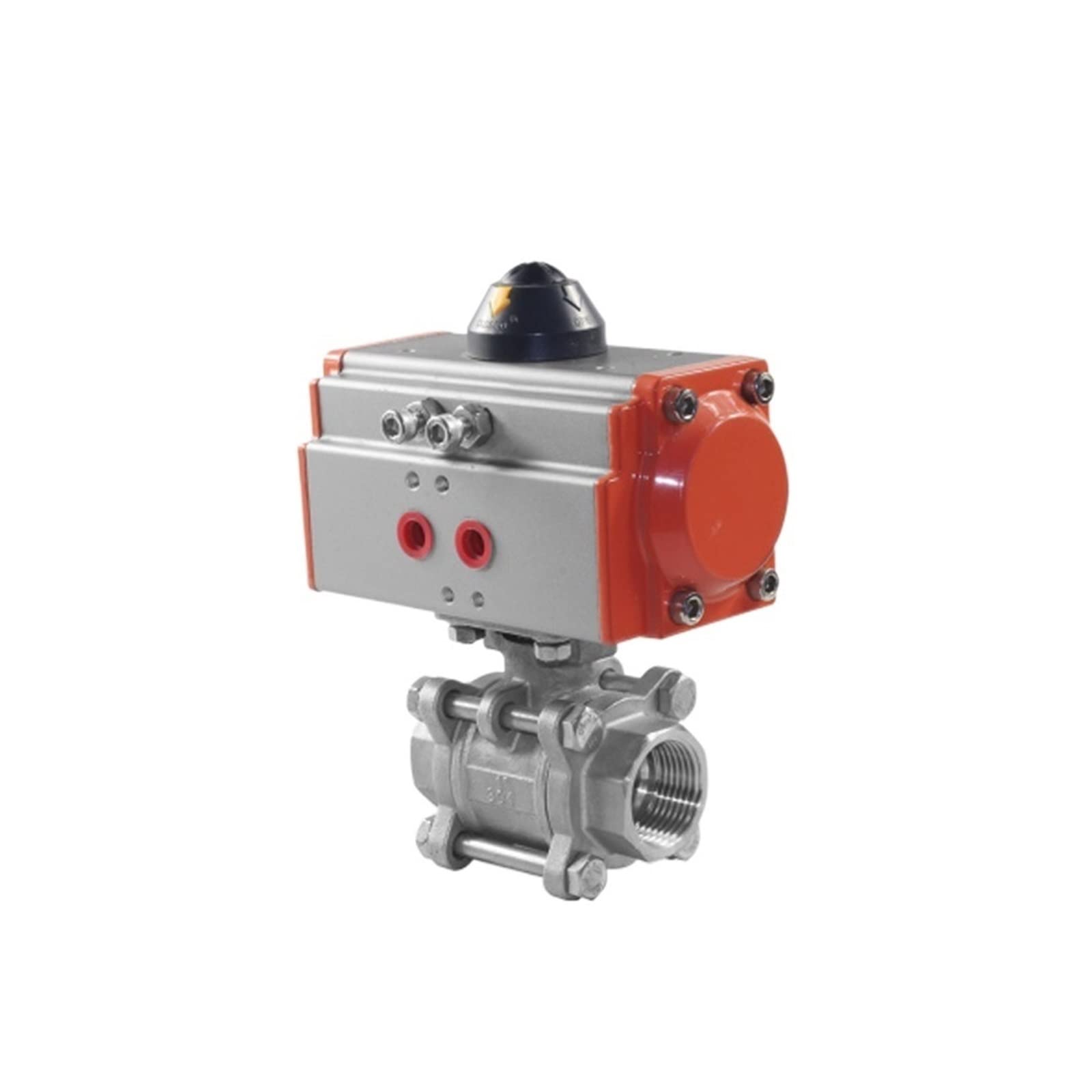 JNURGWLYH G 1-1/4" 1-1/2" Three Piece High Platform Pneumatic Ball Valve DN32 DN40 Stainless Steel 304 Q611F-16P Double Acting Cylinder(DN32)