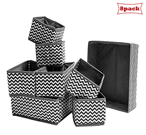 Sylon 8pcs Boites de Rangement de Non-tissé, Rangement Tiroir Pliable et Respirant,Organisateur Tiroir Ideal pour Soutiens-Gorge, Chaussettes, sous-vêtements, Cravates