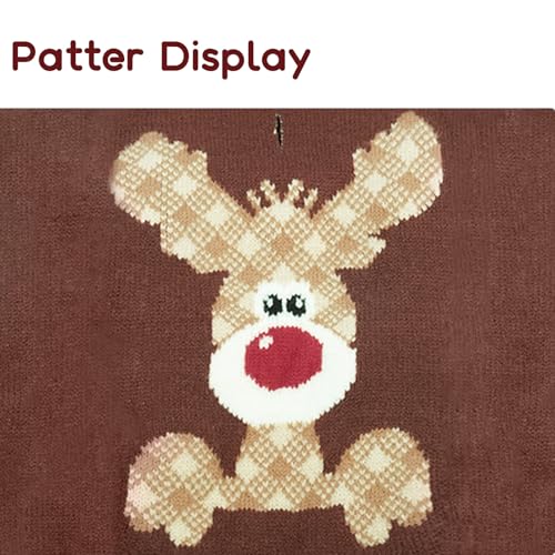 Hjumarayan Hundepullover Weihnachten, Pullover Rentier mit Geschirr Öffnung Warme Rollkragen Hundepulli für Malteser, Bichon Frisé, Mini-Dackel, Braun M