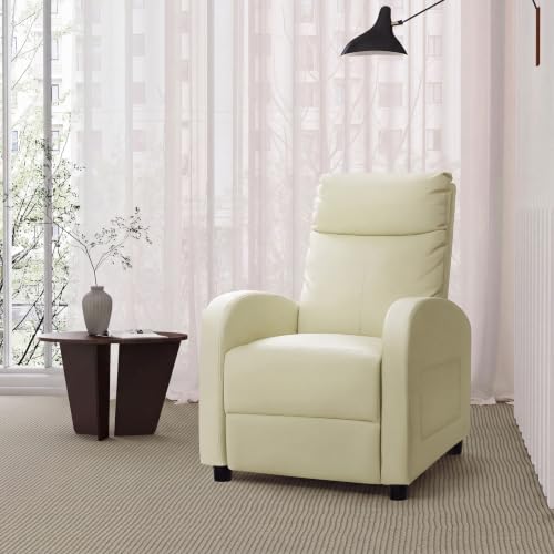 Image of Homall Recliner Chair, Recliner Sofa PU Leather for Adults, Beige Recliners