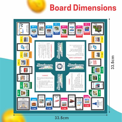 Image of Aditi Toys Business Game, 5 in 1 Board Game with Plastic Coins for Kids 3+ & Adults, Includes Business, Ludo, Snakes & Ladder, Cricket & Treasure Island Family Game, Perfect Return Gift, BIS Approved