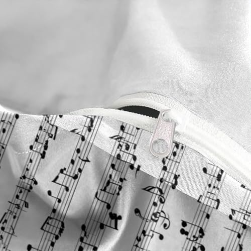 Housse de couette notation musicale hypoallergénique contre allergies lit simple - 8