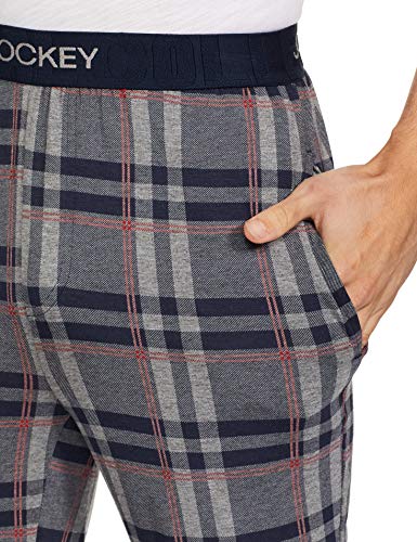 Image of Jockey IM03 Men's Tencel Micro Modal Cotton Elastane Stretch Regular Fit Checkered Pyjama with Side Pockets (Prints May Vary)
