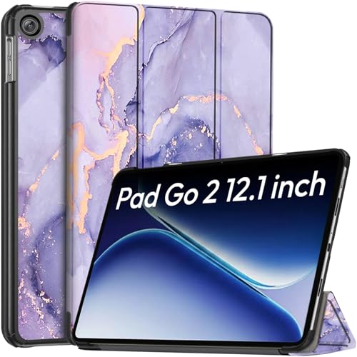 Image of Robustrion Cover for OnePlus Pad Go 2 12.1 inch Cover Case, Trifold Cover Case for OnePlus Go 2 Tablet Cover [Auto Sleep Wake Support] - Marble Lilac