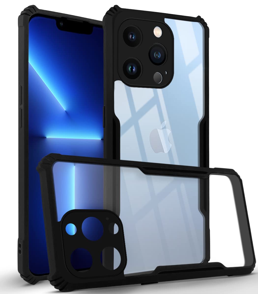 Jkobi Back Cover Case for Apple iPhone 13 Pro Max (Crystal Glass Back | Camera Protection | Shockproof Bumpers | Professional Black) (B09TXW2VSB) Amazon Price History, Amazon Price Tracker