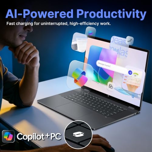 Image of HP OmniBook X Flip 2-in-1 16 inch 2K Touchscreen Laptop, Intel Core Ultra 9 288V, 32GB LPDDR5X, 3TB Storage (2TB SSD+1TB Docking Station), Copilot+ PC, Backlit Keyboard, Wi-Fi 6E, Win 11 Pro, Gray