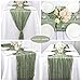 12 Pack 10Ft Cheesecloth Table Runner 35x120 Inch Boho Gauze Table Runner Cheese Cloth Long Romantic Table Runners for Wedding Bridal Shower Birthday Party Table Decor (Dusty Sage Green)
