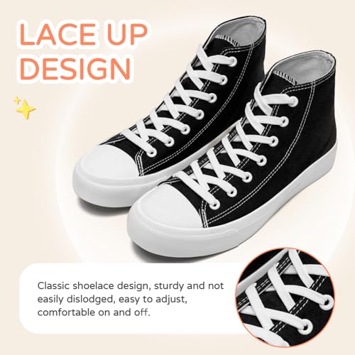 Kids Canvas Sneakers for Girls Boys High Top Canvas Fashion Shoes Comfortable Classic Casual Lace up Walking Running Shoes4