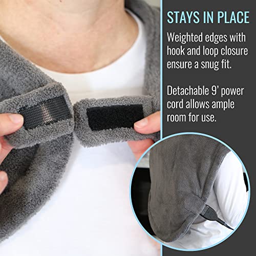 Image of DMI XL Plush Micro-Fleece Neck and Shoulder Heating Pad, Contoured Heat Therapy Sooths Stiff and Tired Muscles, 2-Hour Auto Shut-Off, 3 Heat Settings, FSA and HSA Eligible