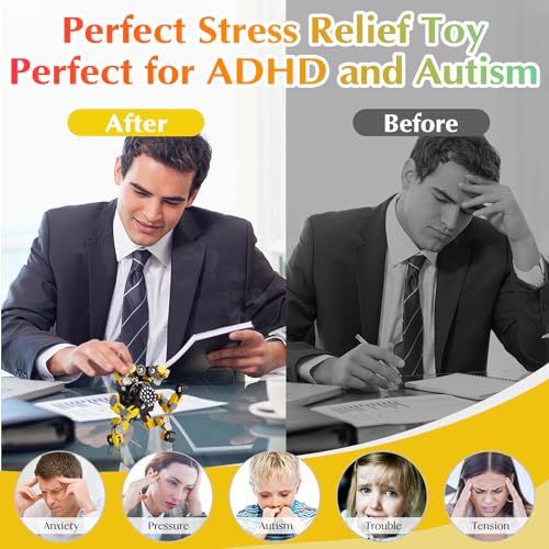 Gokeey Transformable Fidget Spinners for Kids and Adults Stress Relief Sensory Toys for Boys and Girls Fingertip Gyros for Kids Classroom Birthday Party Favors - 7