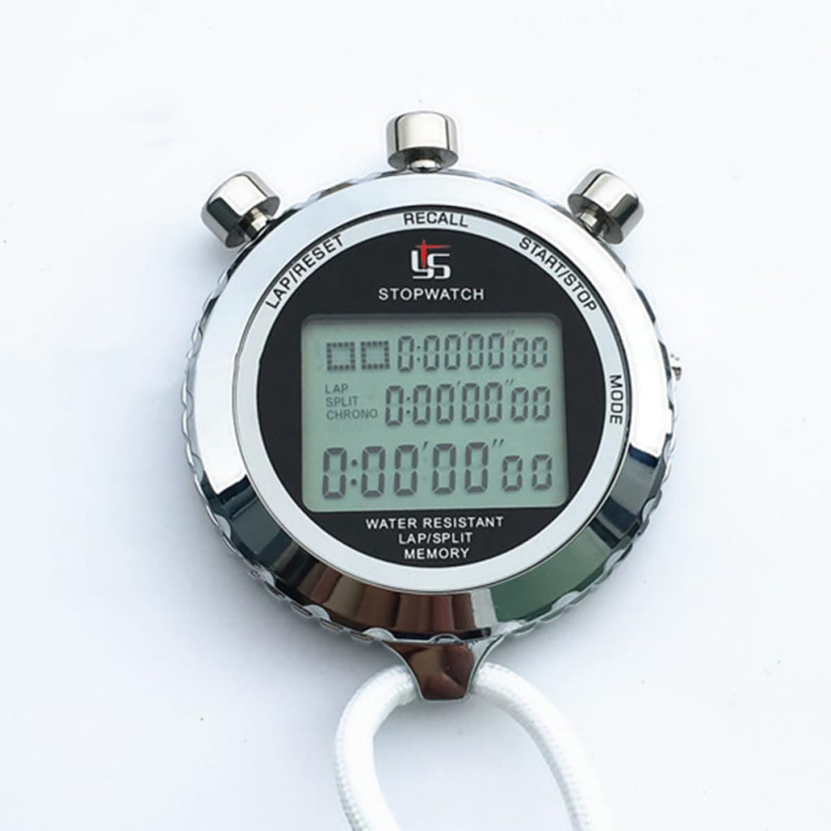 Cronometro Digitale Lcd a 3 Righe con Contatore 120 Tracce | Timer Elettronico Portatile, Visualizza Data Mese Giorno, in Acciaio Inox