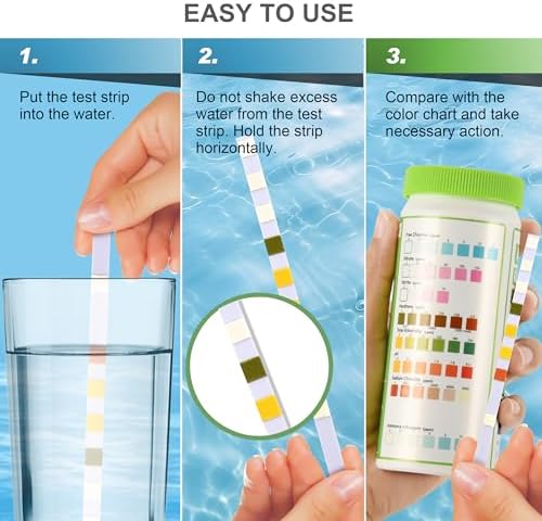 AAwipes Aquarium Ammonia Test Strips 8-in-1 | 50 Strips | Quick & Accurate Water Testing for Freshwater & Saltwater Tanks -Test pH, Carbonate, Alkalinity, Hardness, Chlorine, Nitrite, etc. (K02-50) - 2