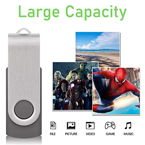 Hrongshk Usb Flash Drive 16Gb 10 Pack, Thumb Drives Usb 2.0 Bulk Swivel Memory Stick Jump Drive Zip Drive With Led Indicator For Data Storage, File Sharing thumb #6
