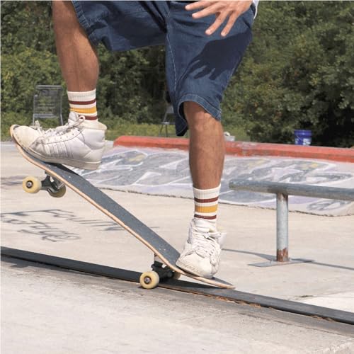 Naturals | Super Comfy and Cushy Unbleached Striped Crew Socks | Made in USA4