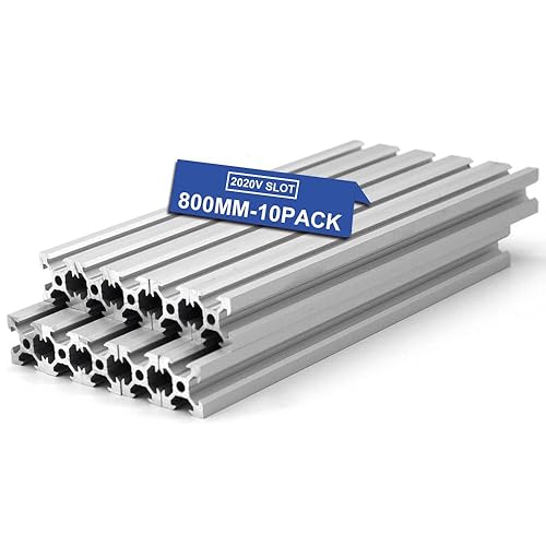 Miniatura 15 de 10 piezas de extrusión de aluminio 2020 con ranura en V, estándar europeo de 11.811 in (11.8 pulgadas) de longitud, aluminio extruido anodizado