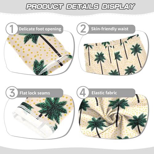 Palm Tree Dot Print Girls Leggings Soft Stretch Workout Yoga Dance Pants for Kids Casual Tights3