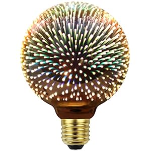 TIANFAN Edison lamp 3D vuurwerk Led lamp 4W 220-240V E27 speciale decoratieve gloeilamp (G95)