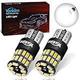 Yorkim 194 LED Bulb 6000K White T10 Interior LED Light Bulbs T15 LED Bulbs W5W 2825 168 LED Bulb for Interior Light Trunk License Plate Lights Marker Lights, Pack of 2