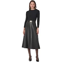 Shoshanna Women's Leather Knit Combo Paige Dress