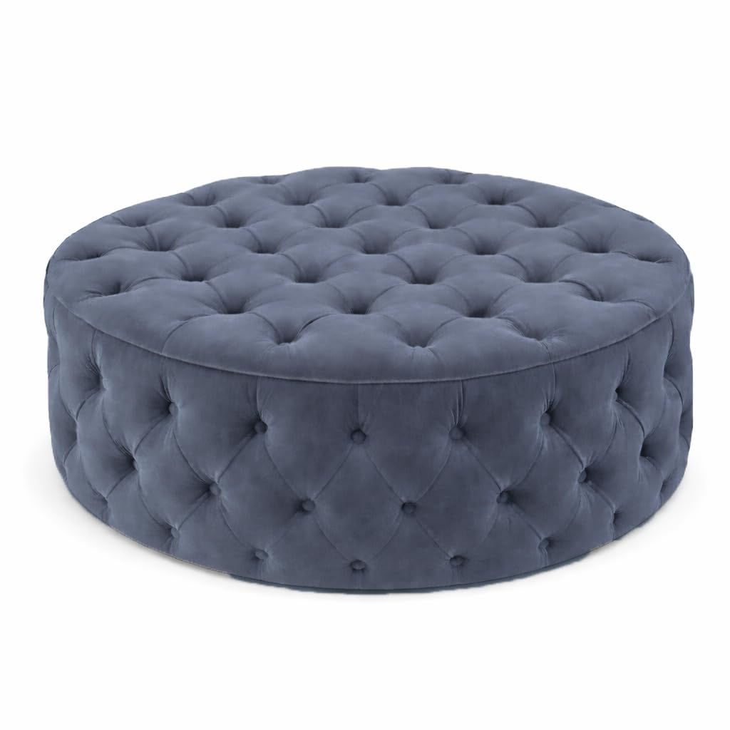 Snooze Monaco 3 and 2 Seater Sofa Sets, Corner Sofas For Living Room, Upholstered Plush Fabric 3 Seater Velvet Sofas (Space Grey Velvet, Round Footstool)